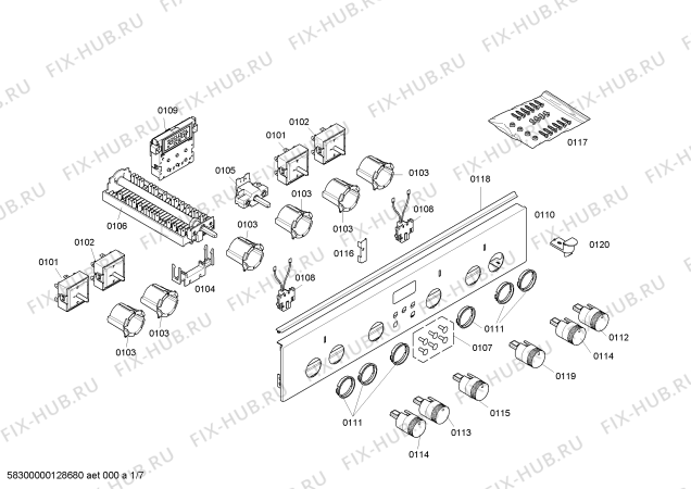 Схема №6 HL444200V с изображением Панель управления для плиты (духовки) Siemens 00448791