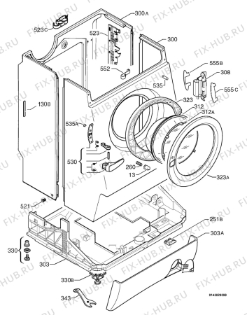 Взрыв-схема стиральной машины Rex Electrolux RJ712 - Схема узла Housing 001