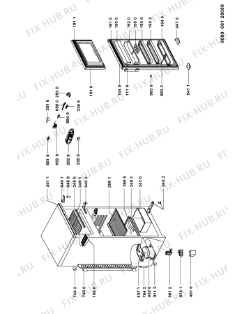 Схема №1 KDA 1900/1 с изображением Дверца для холодильной камеры Whirlpool 481241619175