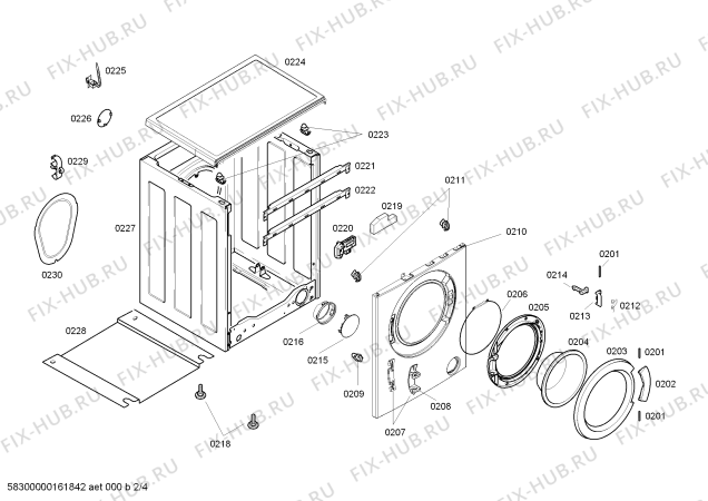 Схема №4 WLX20162BY Maxx 5 с изображением Шина для стиралки Siemens 00703351