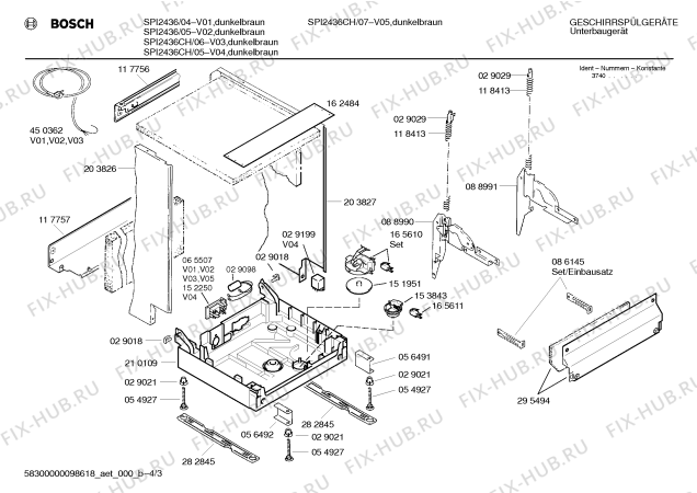 Схема №4 SPI2435 с изображением Переключатель для посудомойки Bosch 00151432