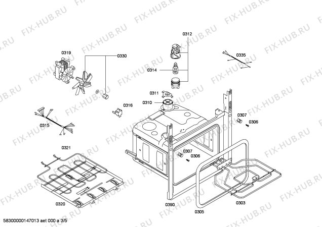 Схема №3 3HE505BP с изображением Ручка выбора программ для плиты (духовки) Bosch 00615763