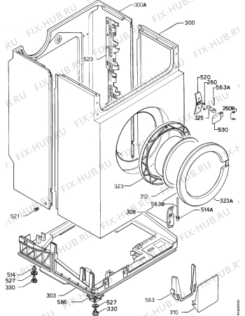 Взрыв-схема стиральной машины Electrolux EW602F - Схема узла Cabinet + armatures