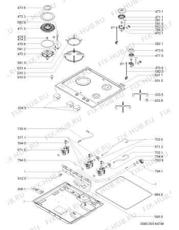 Схема №1 AKT 653/WH с изображением Энергорегулятор для плиты (духовки) Whirlpool 481227138485
