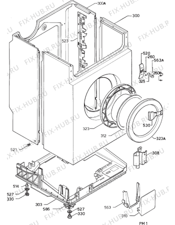 Взрыв-схема стиральной машины Zanussi FL904H - Схема узла Cabinet + armatures