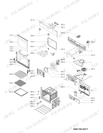 Схема №1 AKP 262/IX с изображением Панель для духового шкафа Whirlpool 480121104054