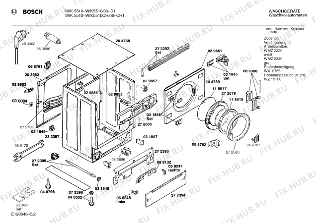 Взрыв-схема стиральной машины Bosch WIK5510CH WIK5510 - Схема узла 02