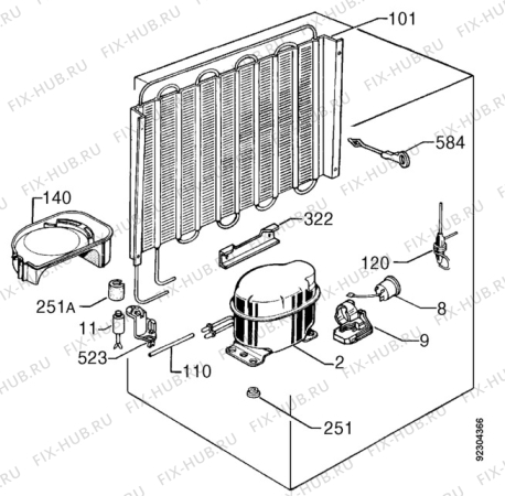 Взрыв-схема холодильника Electrolux ER6523P - Схема узла Cooling system 017