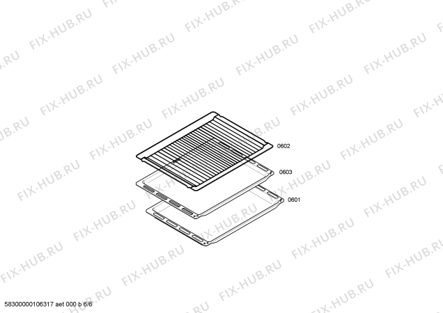 Взрыв-схема плиты (духовки) Siemens HB650511 - Схема узла 06