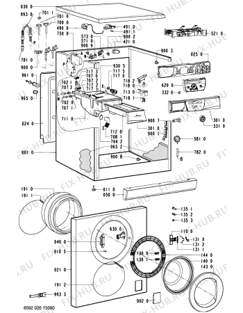 Схема №2 AWO12963S (F092607) с изображением Руководство для стиральной машины Indesit C00369806