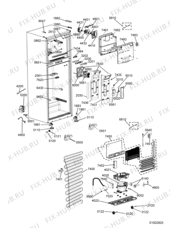 Схема №1 ARC4179 A+NFW с изображением Уплотнение для холодильника Whirlpool 480132103376