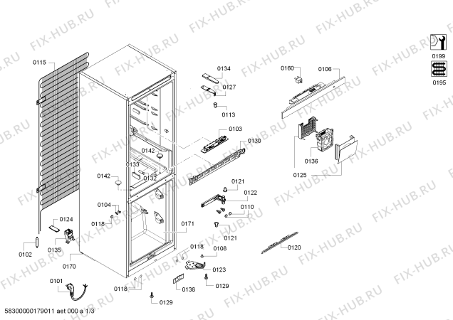 Схема №2 KG36EEW42 Siemens с изображением Модуль управления, незапрограммированный для холодильника Siemens 00657278