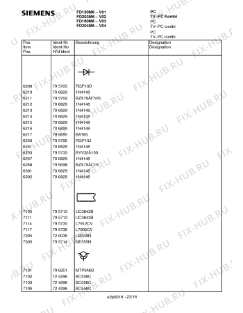 Схема №12 FD204M6 с изображением Инструкция по эксплуатации для телевизора Siemens 00531262