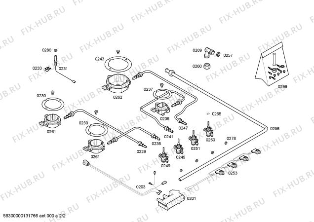 Схема №2 T2324W1EU с изображением Столешница для плиты (духовки) Bosch 00680794