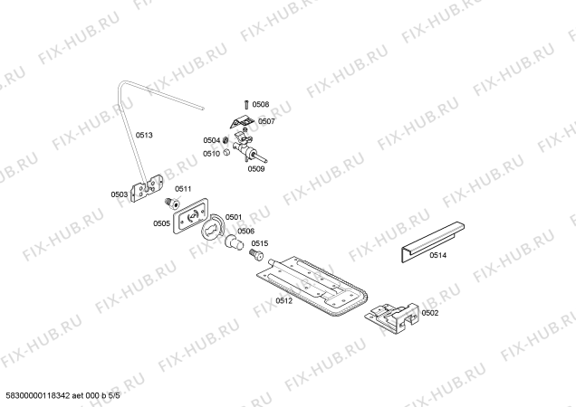 Взрыв-схема плиты (духовки) Bosch HSK42K02EE PKE II BCO GE 220V - Схема узла 05