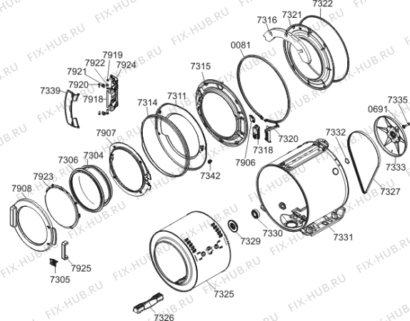 Взрыв-схема стиральной машины Nortec ECSIDROSBW7P (491705, WM70.C) - Схема узла 03