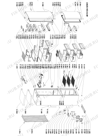 Схема №1 ARC 5906 с изображением Покрытие для холодильной камеры Whirlpool 481246228649