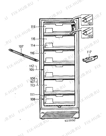 Взрыв-схема холодильника Castor CM290F - Схема узла Internal parts