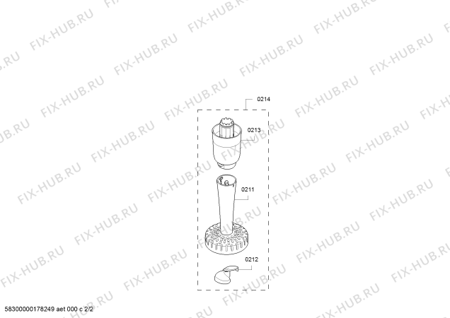 Взрыв-схема блендера (миксера) Bosch MSM87145 MaxoMixx - Схема узла 02