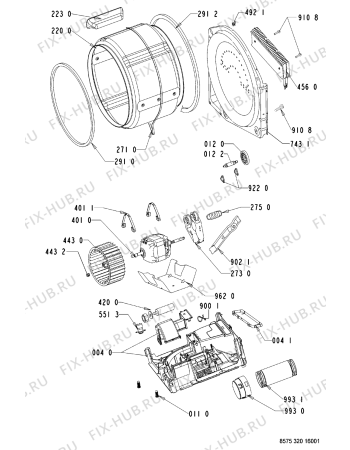 Схема №2 AWZ 320 с изображением Обшивка для электросушки Whirlpool 481245215075