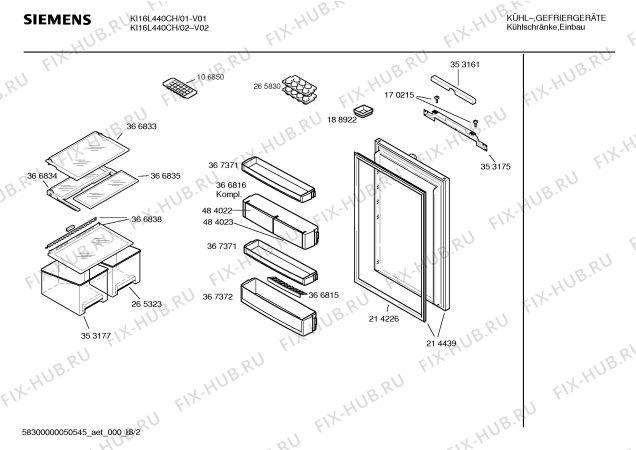 Взрыв-схема холодильника Siemens KI16L440CH - Схема узла 02