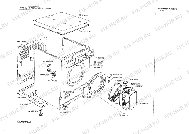 Схема №4 0728144035 T495BU с изображением Тумблер Bosch 00050595