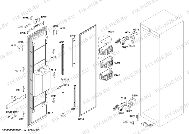 Схема №6 RF463201 с изображением Монтажный набор для холодильной камеры Bosch 00669125