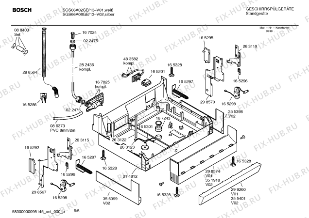 Взрыв-схема посудомоечной машины Bosch SGS66A08GB Logixx auto option - Схема узла 05
