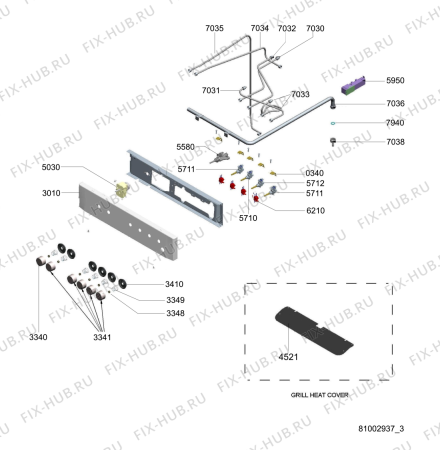 Схема №4 ACM 925 WH с изображением Панель для плиты (духовки) Whirlpool 480121101791