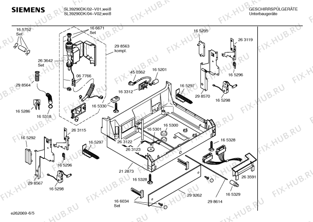 Взрыв-схема посудомоечной машины Siemens SL39290DK - Схема узла 05
