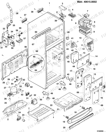Схема №2 EDNF480GROM (F010915) с изображением Поддон для холодильной камеры Indesit C00044187