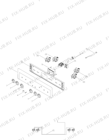 Взрыв-схема плиты (духовки) Voss ELI8180-AL - Схема узла Functional parts 267