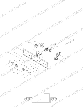 Взрыв-схема плиты (духовки) Voss Electrolux ELI8105-AL - Схема узла Functional parts 267