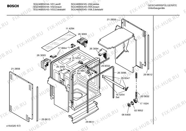 Взрыв-схема посудомоечной машины Bosch SGU46B05 - Схема узла 03