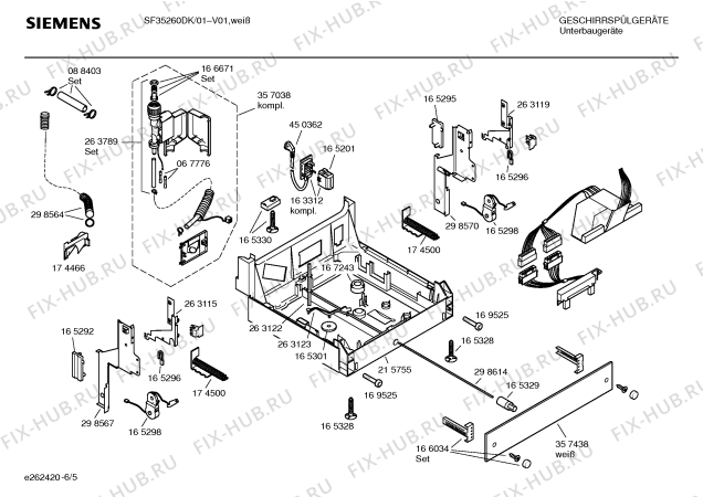 Взрыв-схема посудомоечной машины Siemens SF35260DK - Схема узла 05
