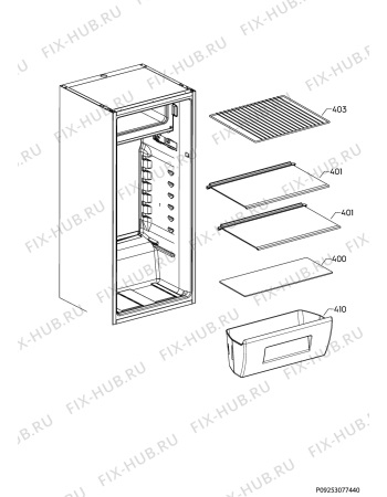 Взрыв-схема холодильника Zanussi ZRT18101WV - Схема узла Internal parts