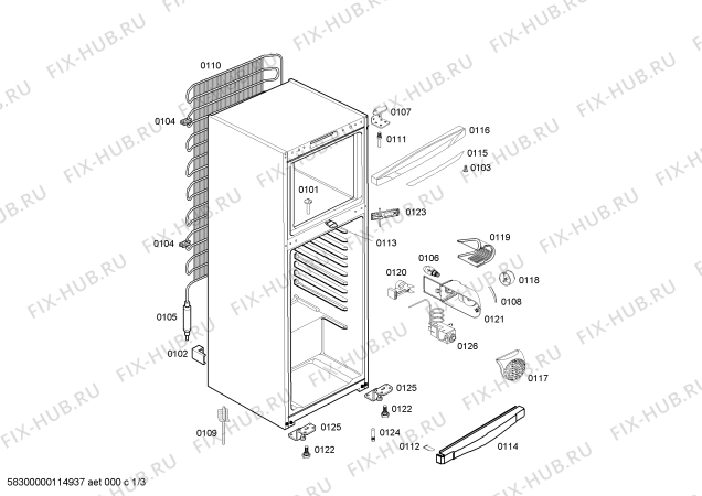 Схема №3 RSV475006J RSV47 с изображением Крышка для холодильника Bosch 00606609