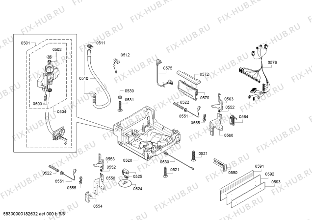 Взрыв-схема посудомоечной машины Bosch SPU68M05SK SuperSilence - Схема узла 05