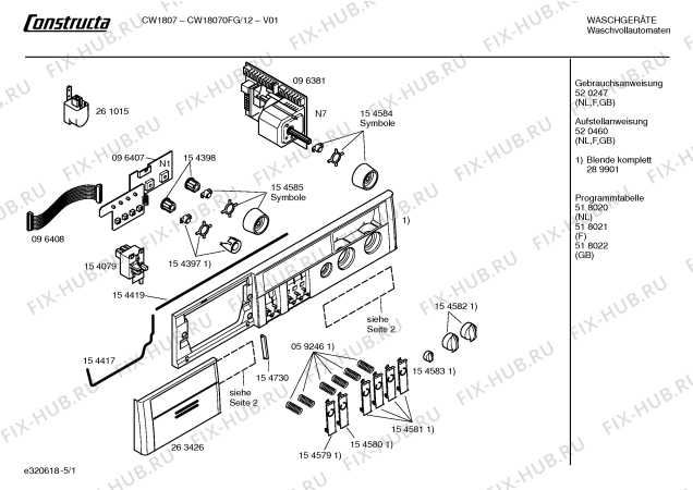 Схема №4 CW18070FG CW18070 с изображением Ручка для стиралки Bosch 00263426