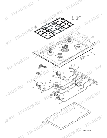 Схема №1 SOM44C1S0N (F064739) с изображением Монтажный набор для духового шкафа Indesit C00278923