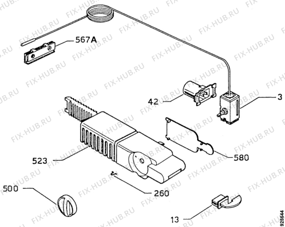 Взрыв-схема холодильника Faure FRD870W - Схема узла Commands