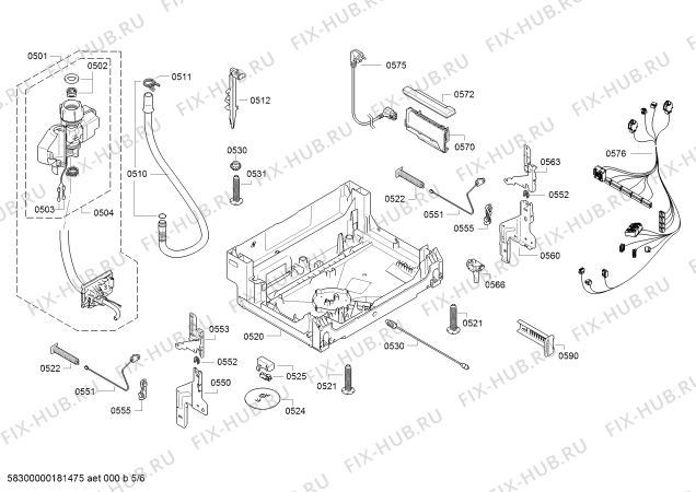 Схема №6 S52N53X0EU с изображением Передняя панель для посудомойки Bosch 00745048