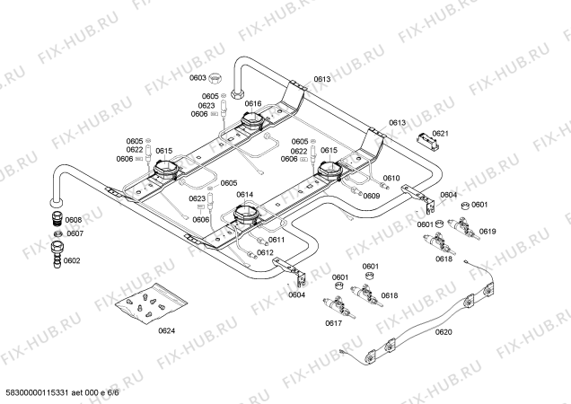 Взрыв-схема плиты (духовки) Bosch HSV744055N - Схема узла 06