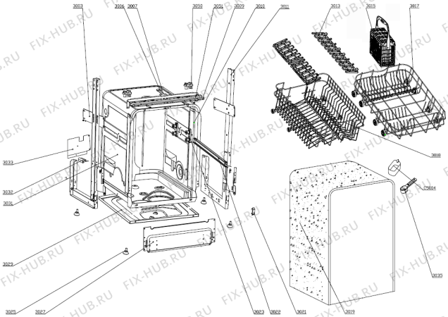 Взрыв-схема посудомоечной машины Gorenje GU53211BXC (234121, PMS45S) - Схема узла 03