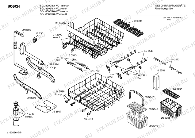 Схема №3 SGS3002EU с изображением Переключатель для посудомойки Bosch 00165382