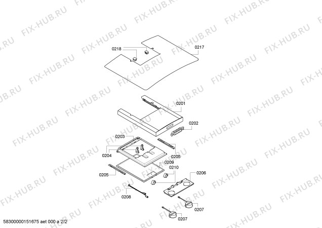 Взрыв-схема вытяжки Bosch DWA06W451B - Схема узла 02