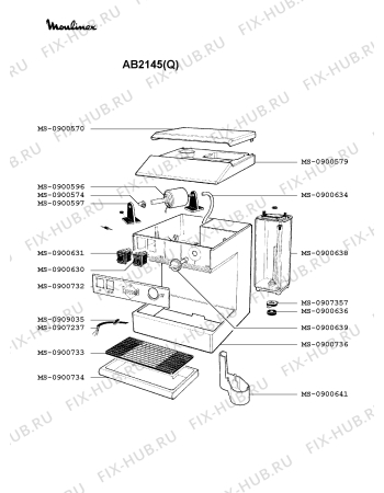 Взрыв-схема кофеварки (кофемашины) Moulinex AB2145(Q) - Схема узла HP001877.3P3