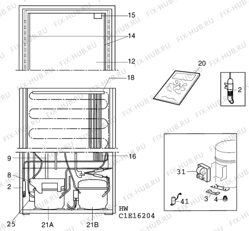 Взрыв-схема холодильника Privileg 039867-7 - Схема узла C10 Cold, users manual