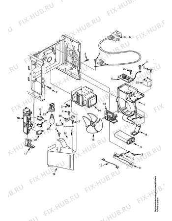Взрыв-схема микроволновой печи Electrolux EMM1862 - Схема узла Functional parts