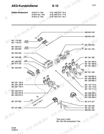 Взрыв-схема плиты (духовки) Aeg 8100E-B A - Схема узла Section5